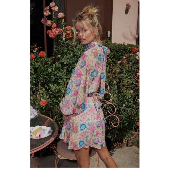 Free People Spell Mossy High Neck Mini Dress NWT Size Small - Picture 7 of 12